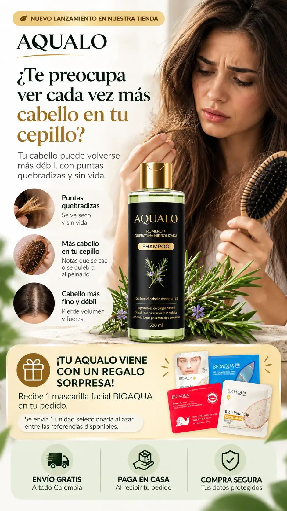 🌿 AQUALO | ¿TE PREOCUPA VER CADA VEZ MÁS CABELLO EN TU CEPILLO?