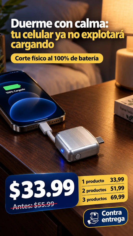 Adaptador Inteligente USB-C con Desconexión Automática y Protección de Batería