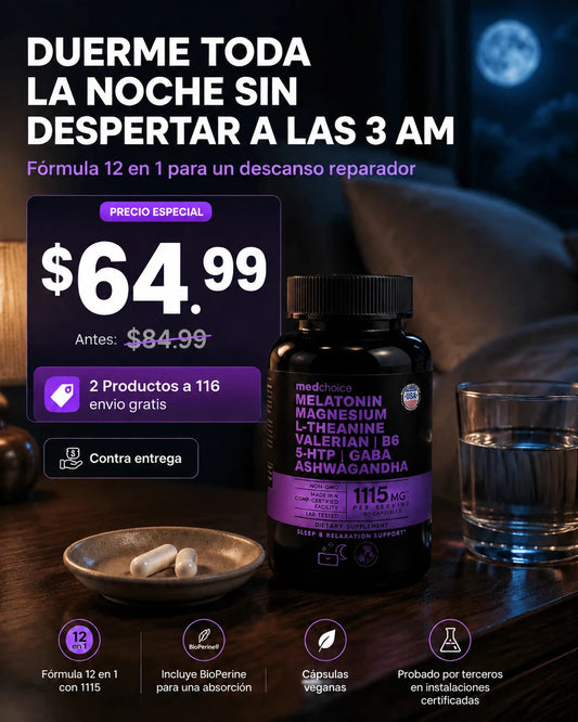 MedChoice Sleep Support Suplemento para el Sueño Fórmula 12 en 1