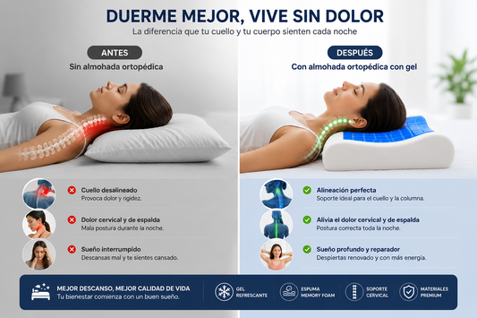 ALMOHADA ORTOPÉDICA CON GEL + ENVÍO GRATIS